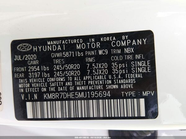 2021 HYUNDAI PALISADE CALLIGRAPHY