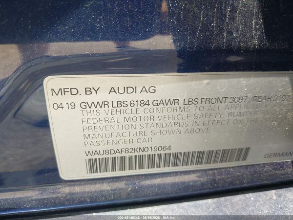2019 AUDI A8 L 55