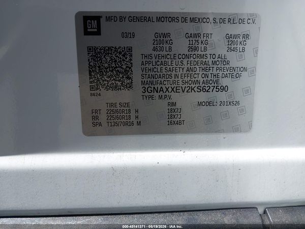 2019 CHEVROLET EQUINOX PREMIER — I9