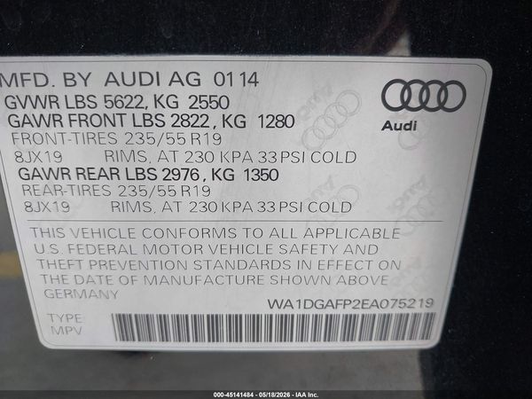 2014 AUDI Q5 3.0T PREMIUM PLUS