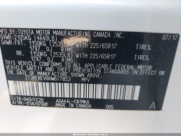 2017 TOYOTA RAV4 XLE