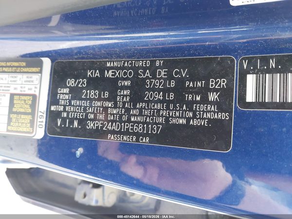 2023 KIA FORTE LXS
