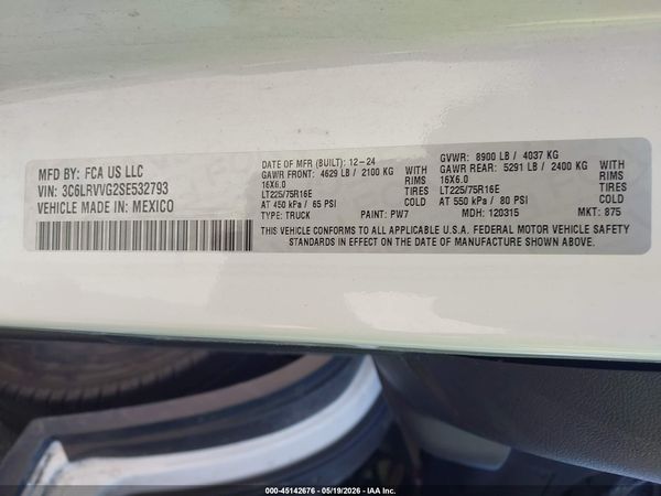 2025 RAM PROMASTER 2500