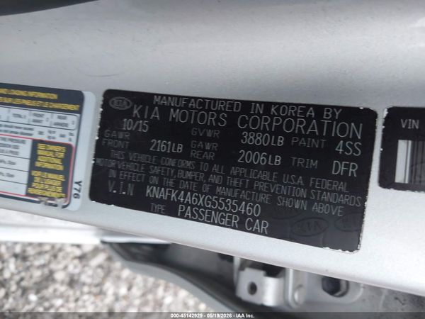 2016 KIA FORTE LX