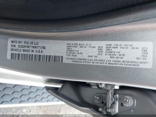 2021 RAM 1500 BIG HORN  4X4 6'4 BOX