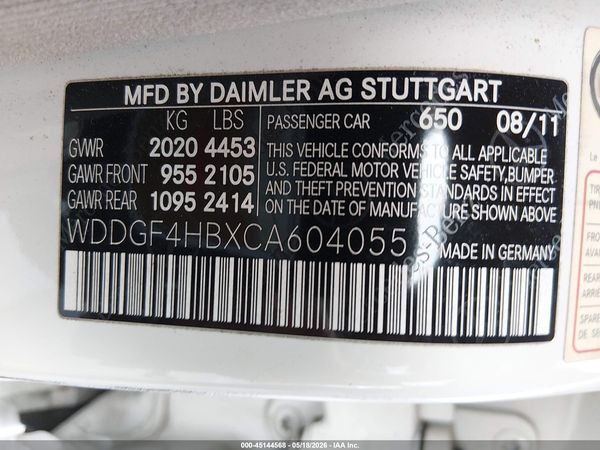 2012 MERCEDES-BENZ C 250 LUXURY/SPORT