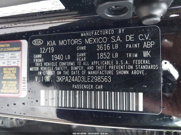 2020 KIA RIO S