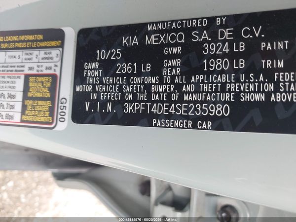 2025 KIA K4 LXS