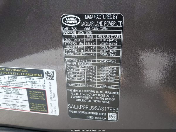 2025 LAND ROVER RANGE ROVER P400 SE
