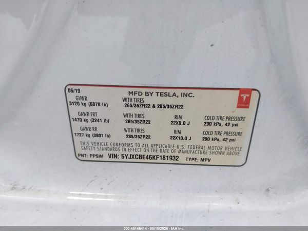 2019 TESLA MODEL X P100D/PERFORMANCE
