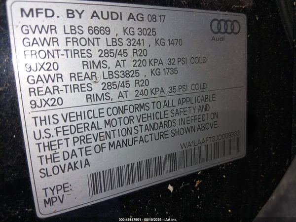 2018 AUDI Q7 3.0T PREMIUM