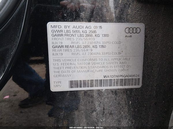 2016 AUDI Q5 3.0T PREMIUM PLUS