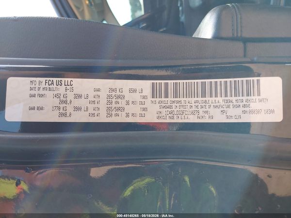 2015 DODGE DURANGO LIMITED