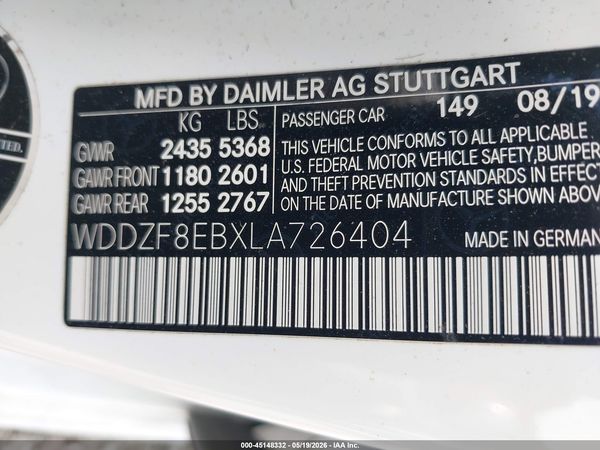 2020 MERCEDES-BENZ E 350 4MATIC