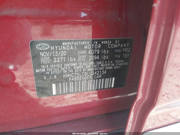 2020 HYUNDAI IONIQ HYBRID SE