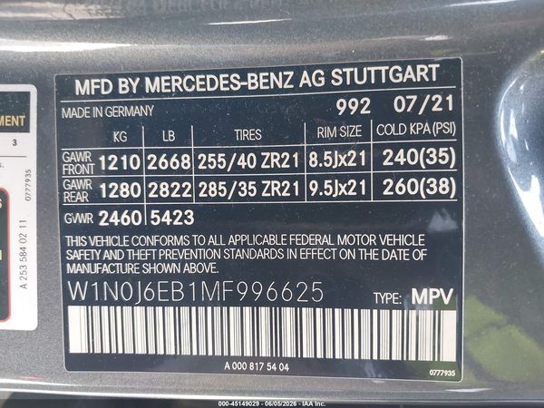 2021 MERCEDES-BENZ AMG GLC 43 COUPE 4MATIC