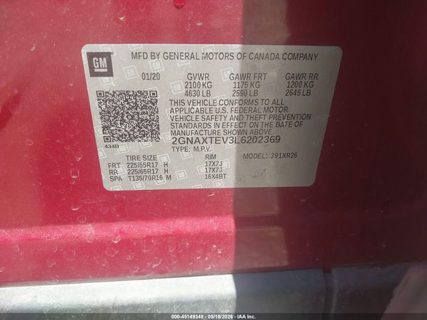 2020 CHEVROLET EQUINOX AWD 2FL — I9