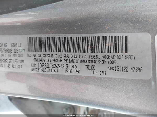 2019 RAM 1500 REBEL  4X2 5'7 BOX