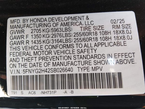 2025 HONDA PILOT EX-L