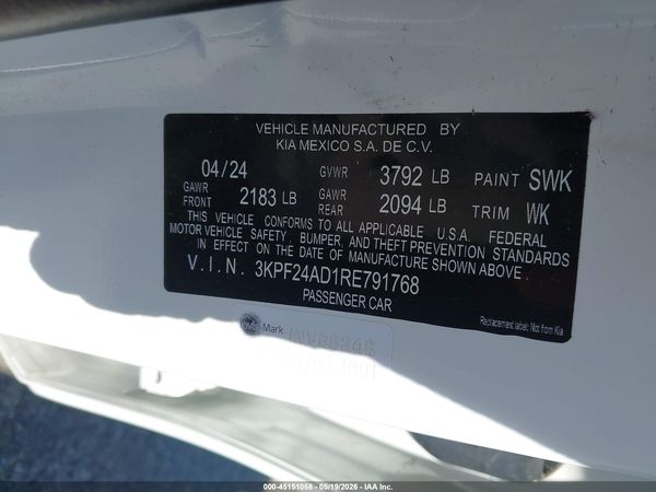 2024 KIA FORTE LXS