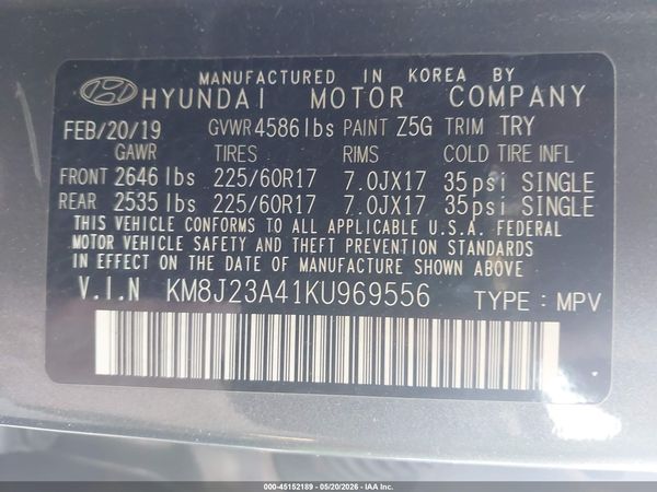 2019 HYUNDAI TUCSON SE