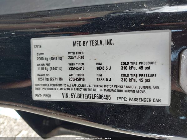 2020 TESLA MODEL 3