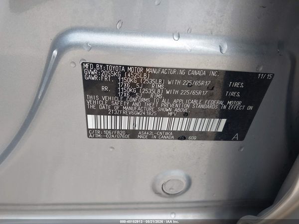 2016 TOYOTA RAV4 LE