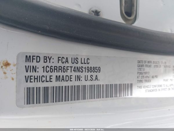2022 RAM 1500 CLASSIC TRADESMAN  4X2 6'4 BOX