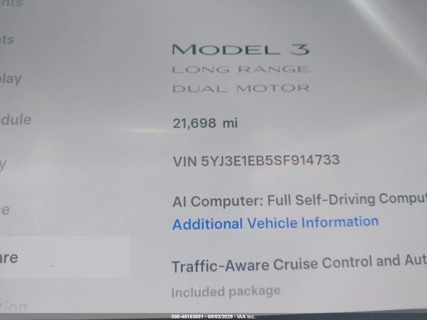 2025 TESLA MODEL 3