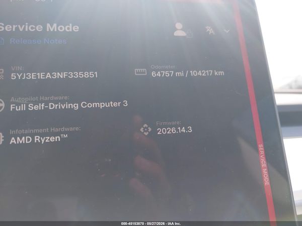 2022 TESLA MODEL 3 REAR-WHEEL DRIVE
