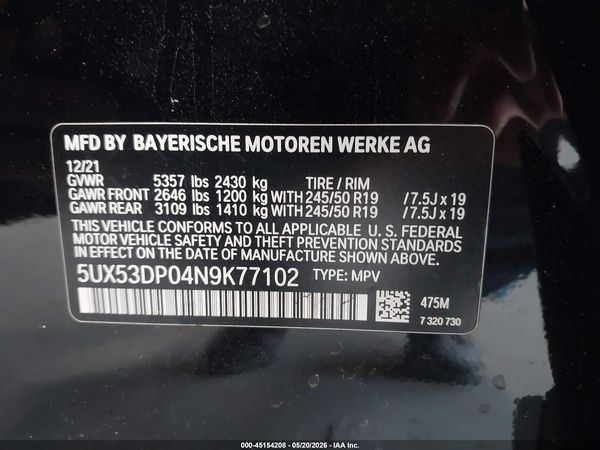 2022 BMW X3 XDRIVE30I
