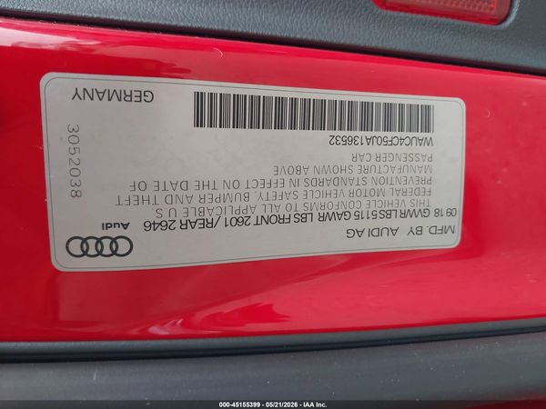 2018 AUDI S5 3.0T PREMIUM PLUS