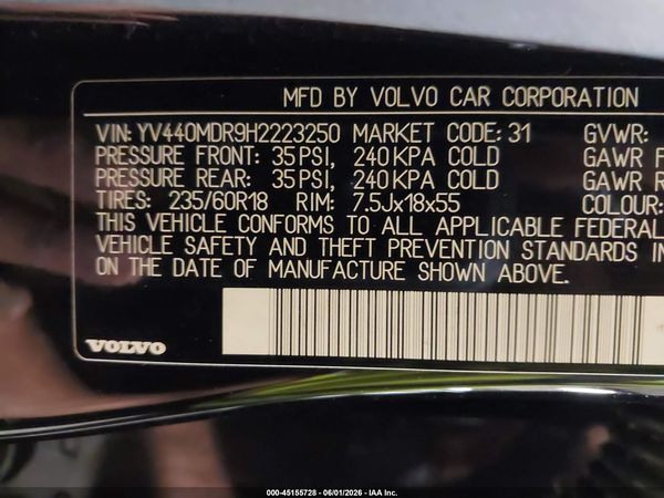 2017 VOLVO XC60 T5 DYNAMIC