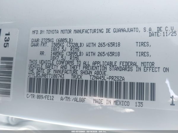 2026 TOYOTA TACOMA TRD SPORT