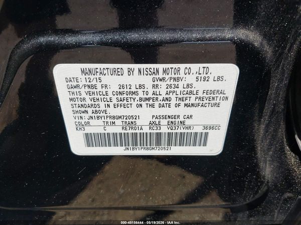 2016 INFINITI Q70L 3.7X