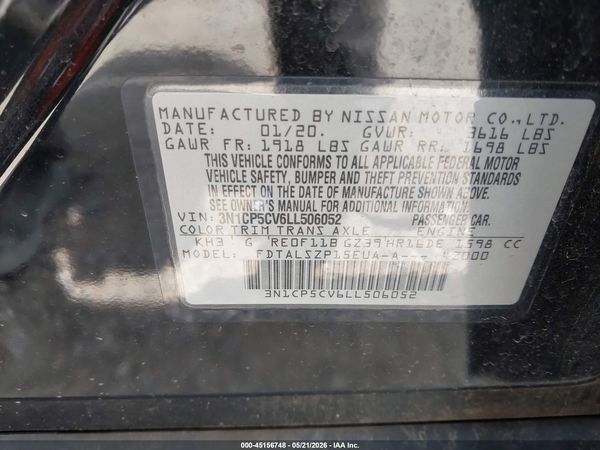 2020 NISSAN KICKS SV XTRONIC CVT — I9