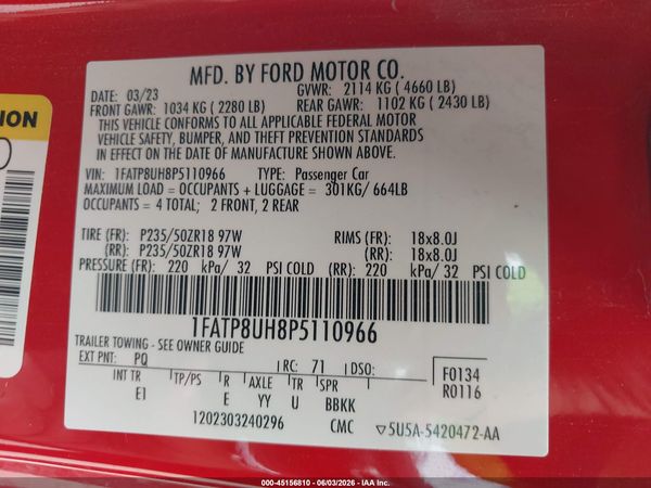 2023 FORD MUSTANG ECOBOOST PREMIUM