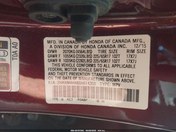 2016 HONDA CR-V SE