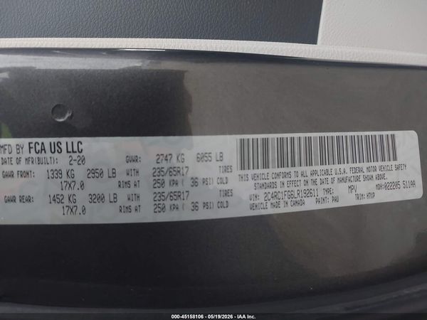 2020 CHRYSLER PACIFICA TOURING