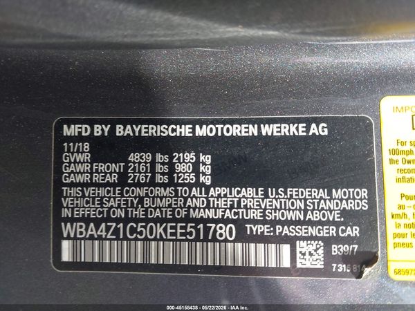 2019 BMW 430I