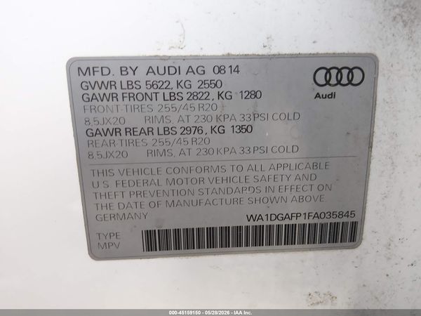 2015 AUDI Q5 3.0T PREMIUM PLUS