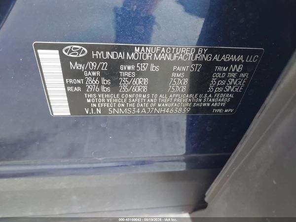2022 HYUNDAI SANTA FE SEL