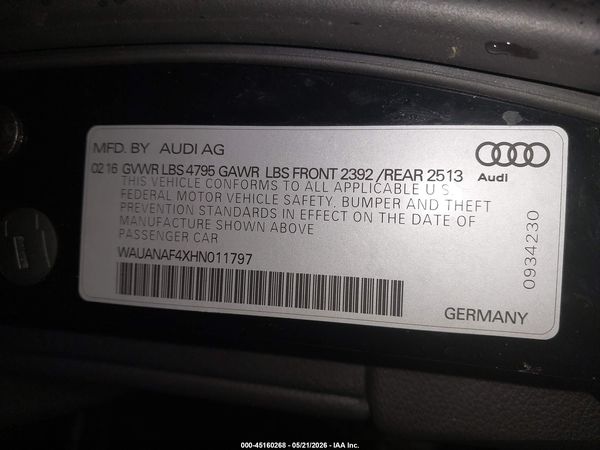 2017 AUDI A4 2.0T PREMIUM