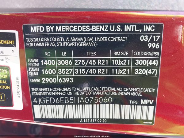 2017 MERCEDES-BENZ AMG GLE 43 COUPE 4MATIC