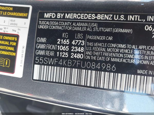 2015 MERCEDES-BENZ C 300 4MATIC