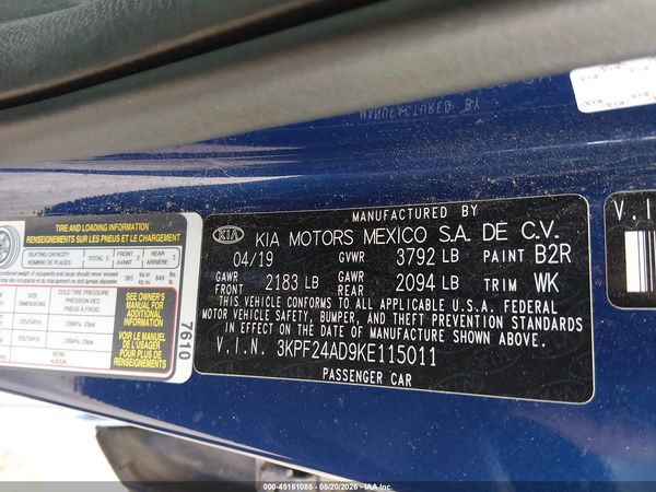 2019 KIA FORTE LXS