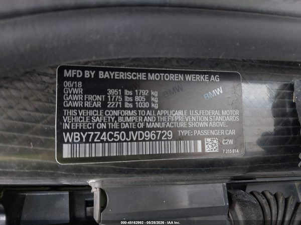 2018 BMW I3 94AH W/RANGE EXTENDER