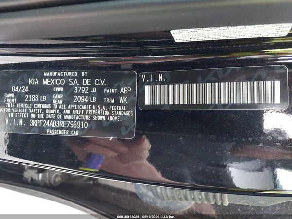 2024 KIA FORTE LXS