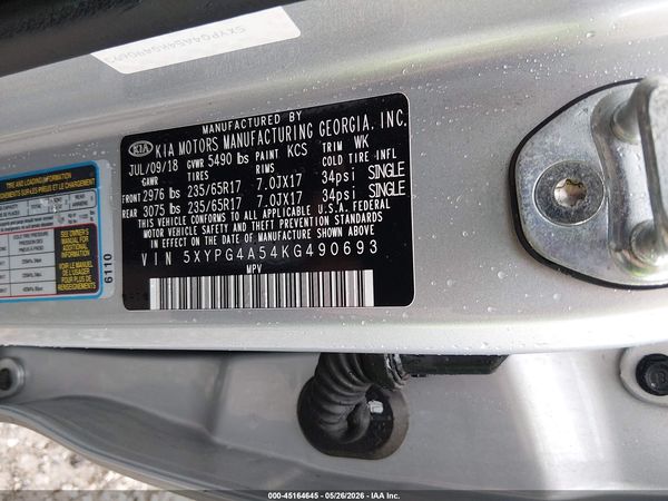 2019 KIA SORENTO 3.3L LX