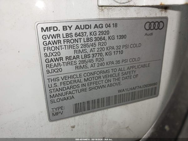 2018 AUDI Q7 2.0T PREMIUM